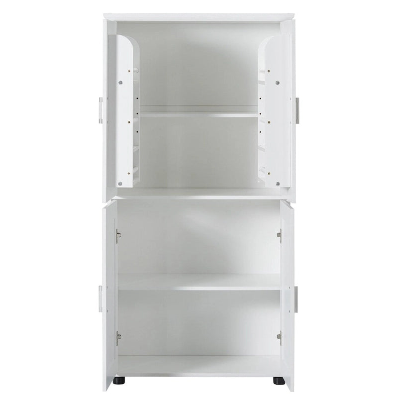 Tall Freestanding Bathroom Storage Cabinet with Adjustable Shelves White