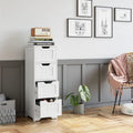 White 4-Drawer Floor Storage Cabinet with MDF Wood Finish