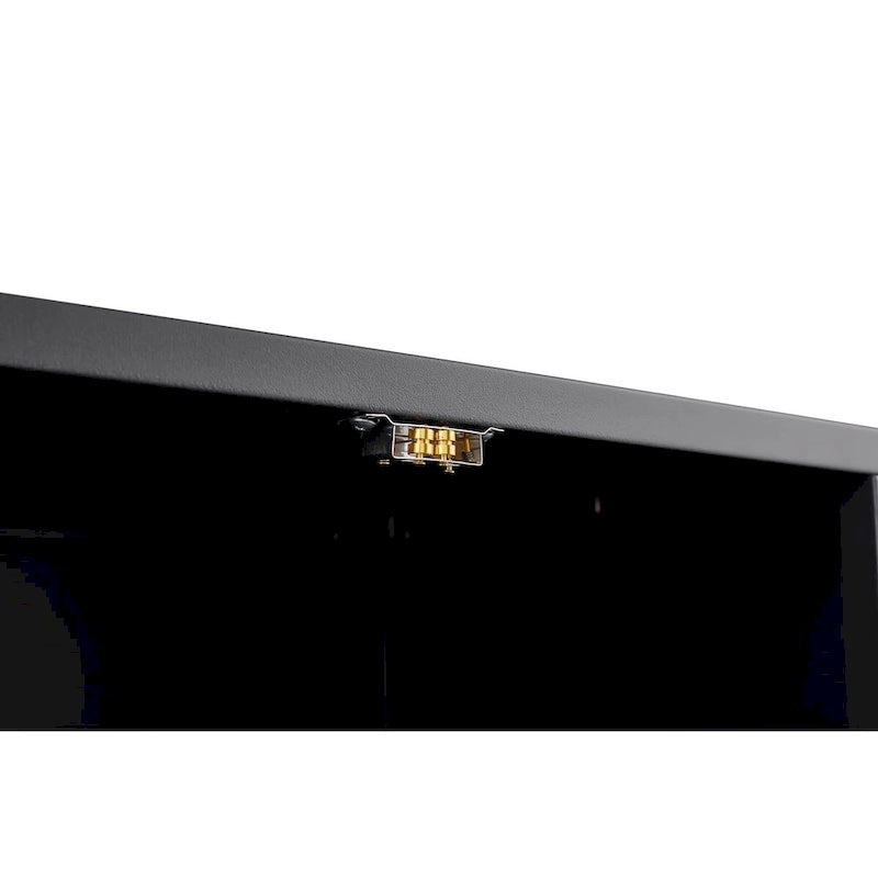 Black Mobile File Cabinet 2-Drawer Steel Printer Stand with Locking Wheels